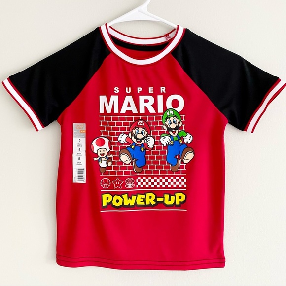 Jumping Beans Red and Black Super Mario Kids Tee - Picture 1 of 4